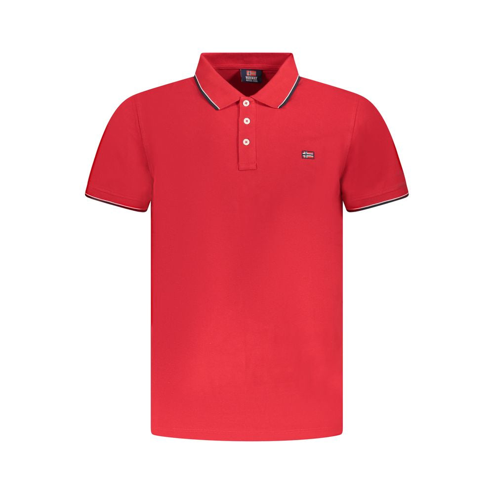Norwegen 1963 Rotes Baumwoll-Poloshirt