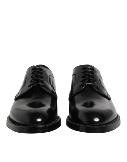 Dolce &amp; Gabbana – Derby-Schuhe aus schwarzem Leder mit Schnürung