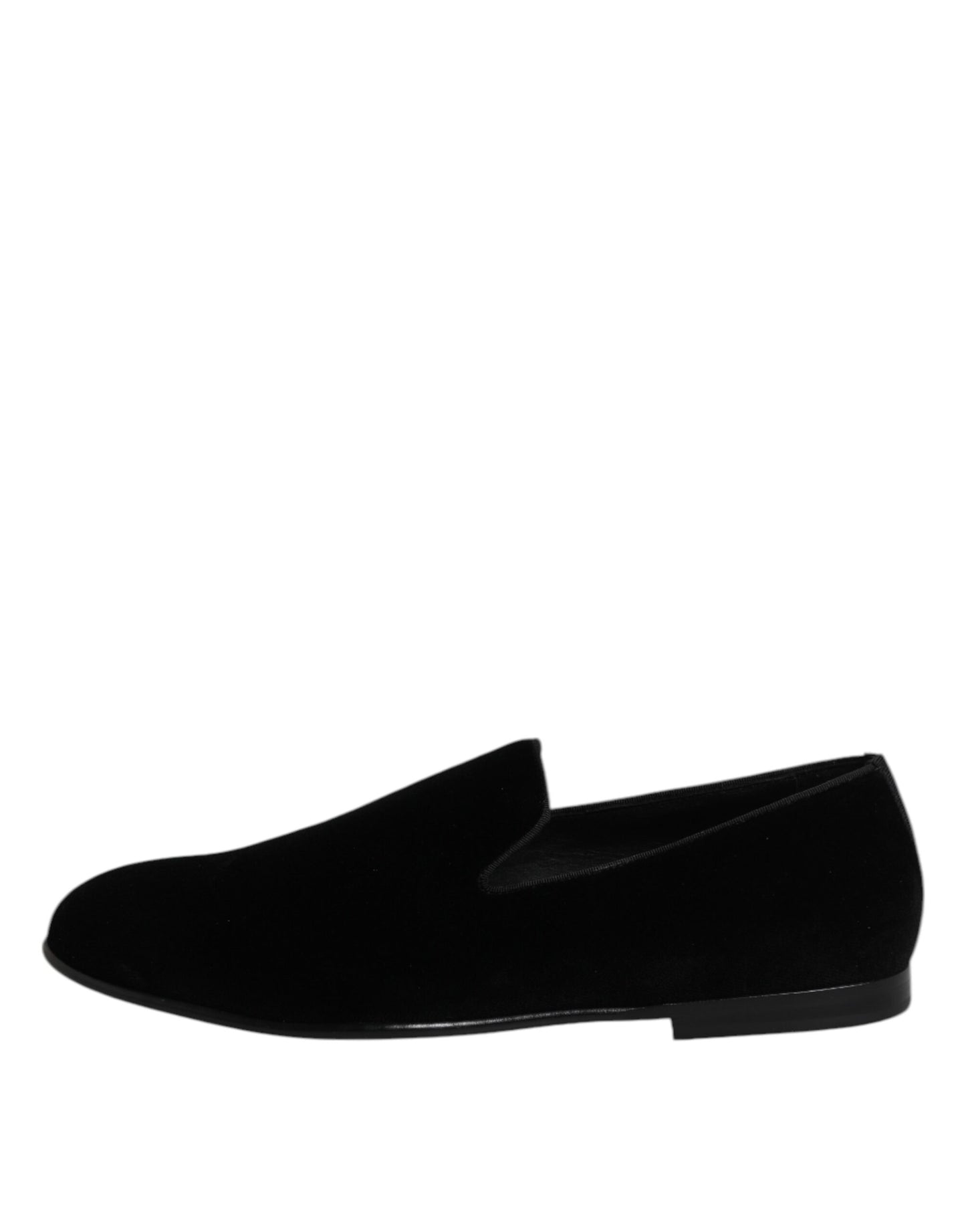 Dolce &amp; Gabbana – Slipper aus schwarzem Samt, formelle Schuhe