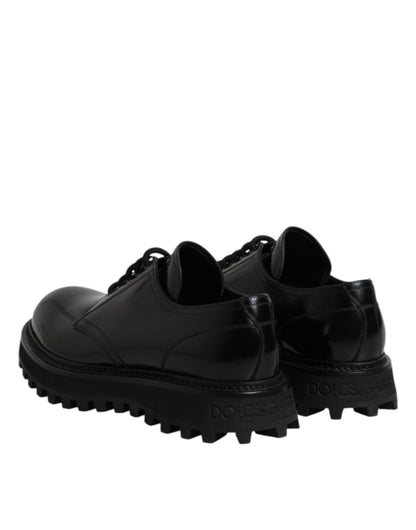 Dolce &amp; Gabbana – Derby-Schnürschuhe aus schwarzem Leder für Herren
