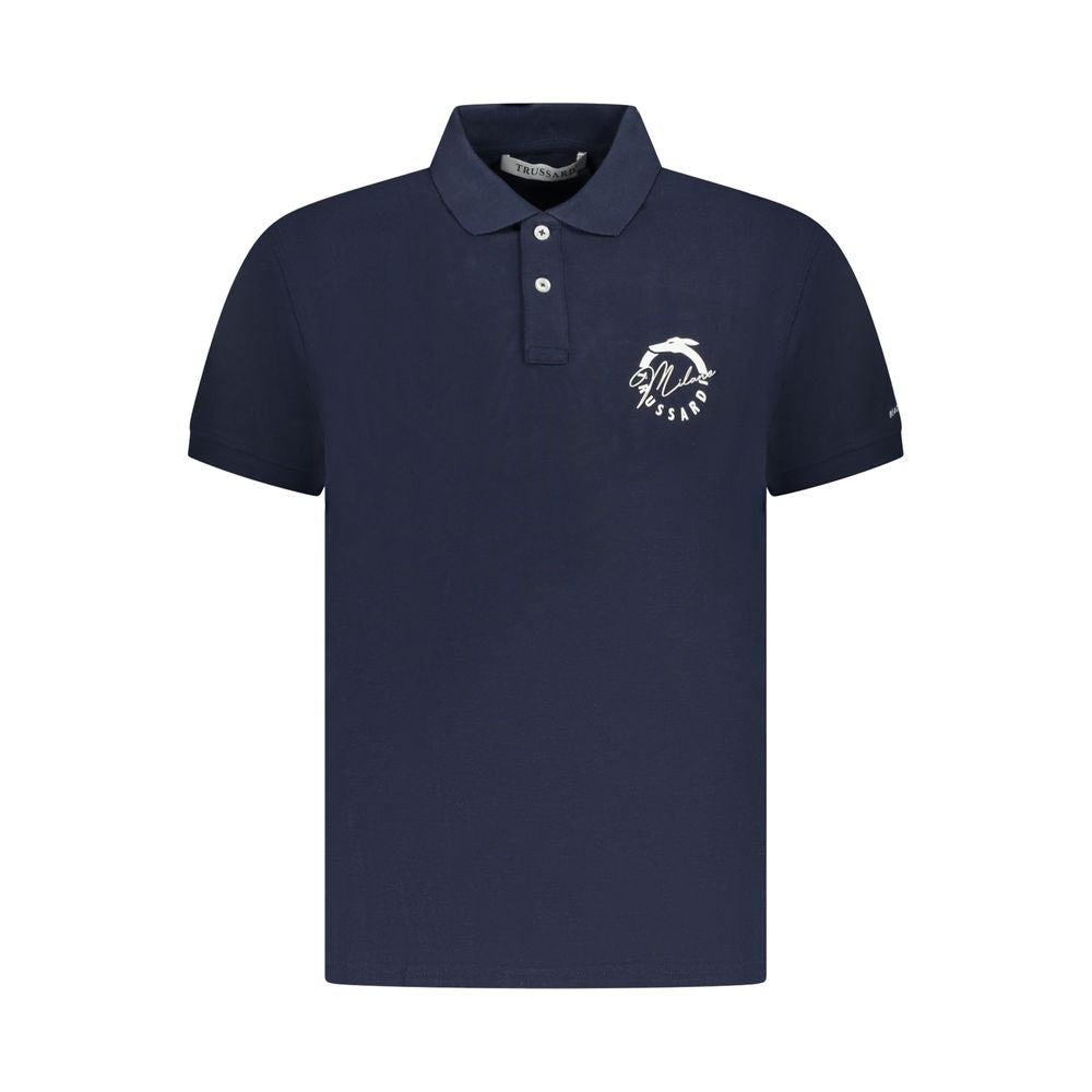 Blaues Herren-Poloshirt aus Trussardi-Baumwolle