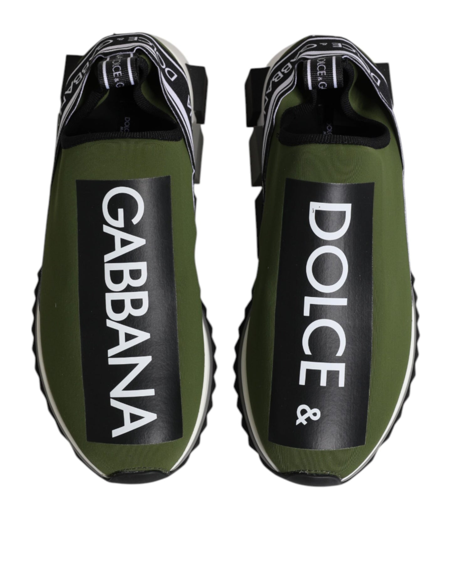 Dolce &amp; Gabbana Grün Schwarz Slip On Sorrento Sneakers Schuhe