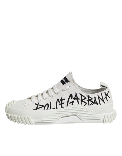 Dolce &amp; Gabbana – Niedrige Sneakers mit Logo-Print in Weiß
