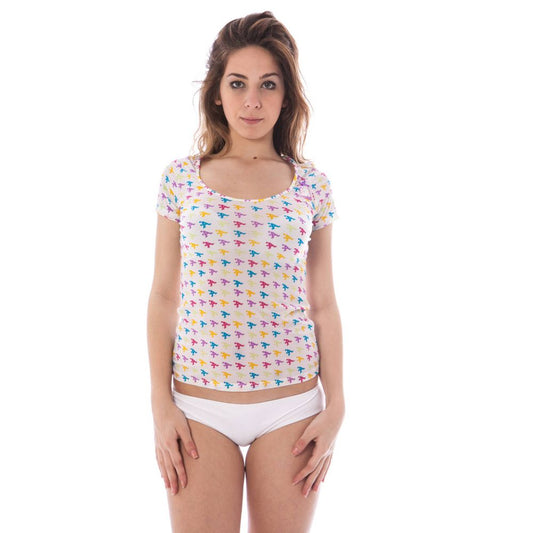 A-Style Weißes Nylon Damen T-Shirt