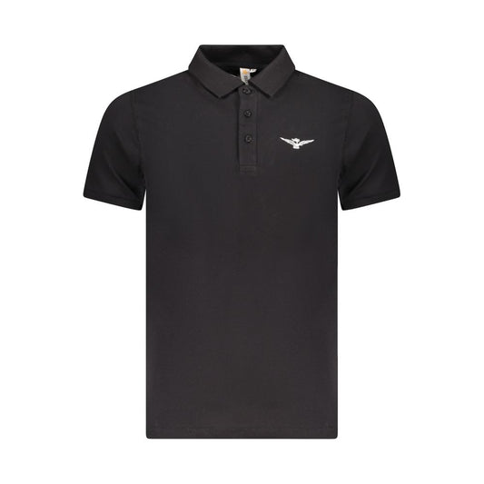 Poloshirt aus schwarzer Baumwolle der Accademia Militare