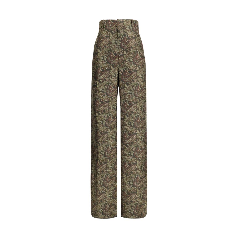 Saint Laurent Seidenhose mit Paisley-Muster