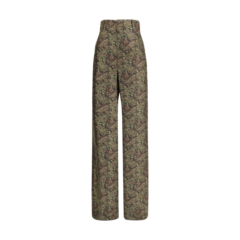 Saint Laurent Seidenhose mit Paisley-Muster
