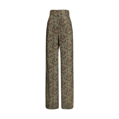 Saint Laurent Seidenhose mit Paisley-Muster