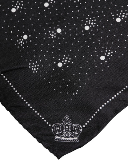 Dolce &amp; Gabbana Schwarz-Weiß bedruckter quadratischer Herren-Foulardschal