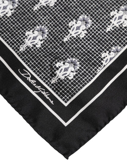 Dolce & Gabbana Black White Printed Square Foulard Scarf