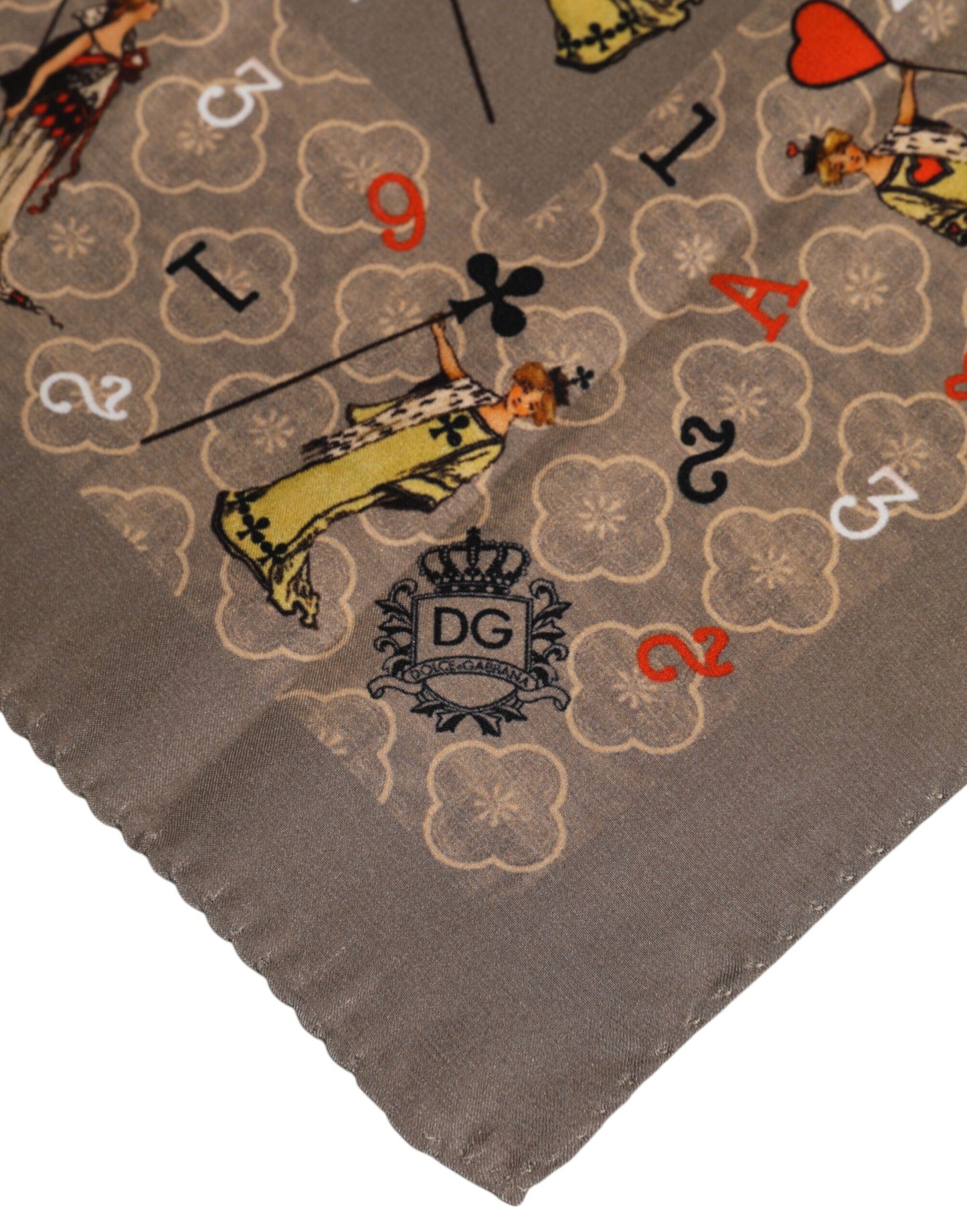 Dolce &amp; Gabbana – Brauner, quadratischer Foulard-Schal aus Seide mit Aufdruck