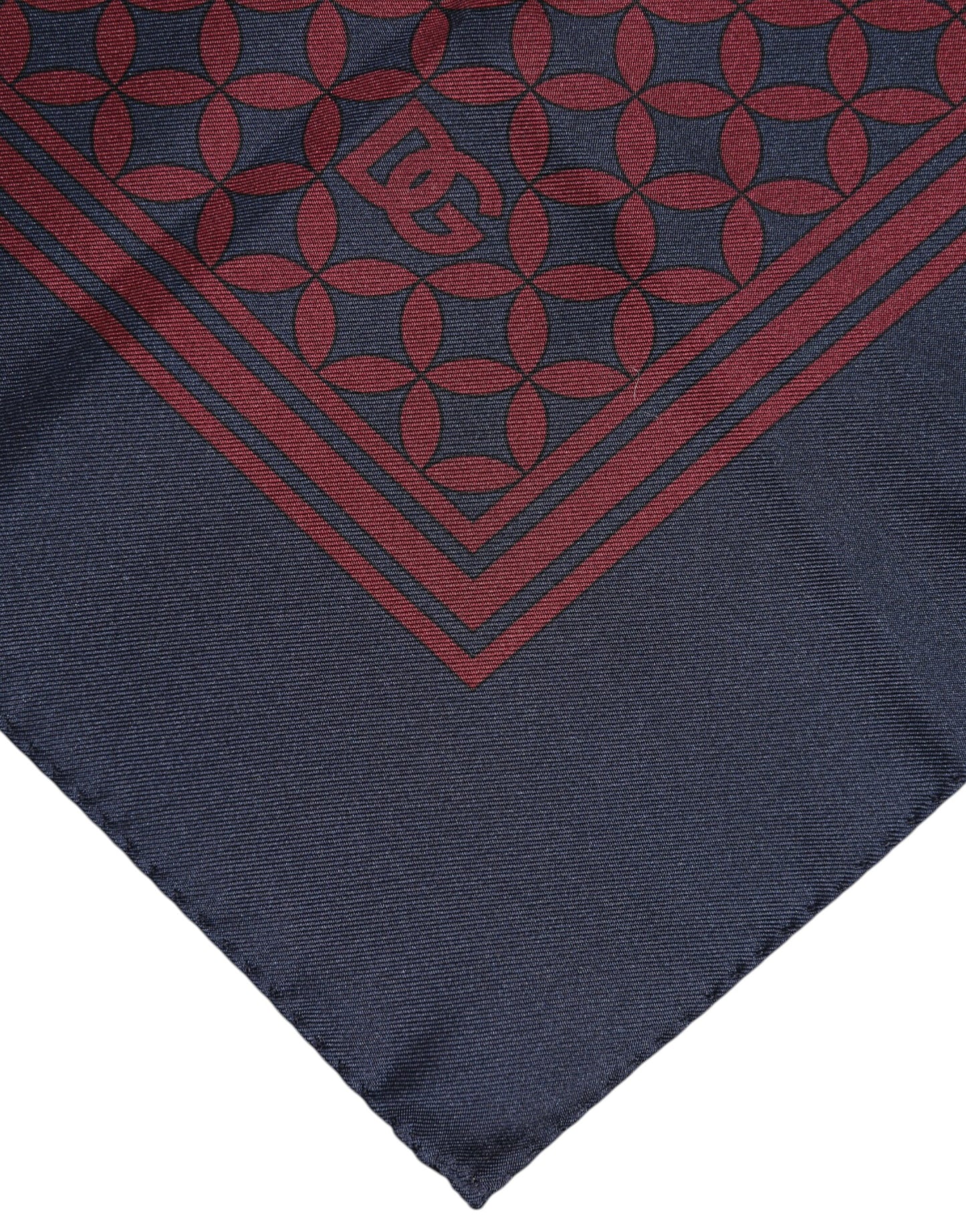 Dolce & Gabbana Red Blue Printed Silk Square Men Foulard Scarf