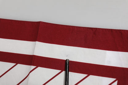 Dolce & Gabbana White Red DG Logo Square Men Foulard Scarf
