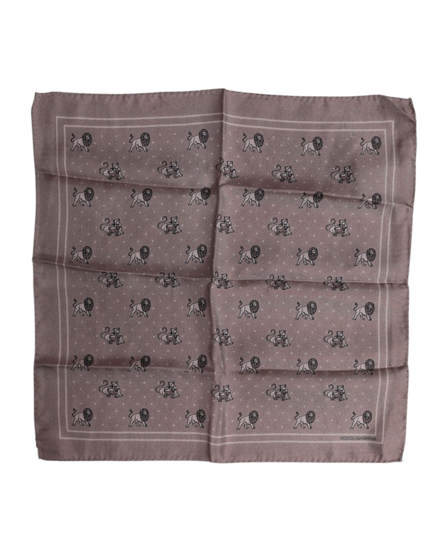 Dolce & Gabbana Brown Animal Print Square Foulard Scarf