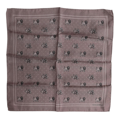 Dolce & Gabbana Brown Animal Print Square Foulard Scarf
