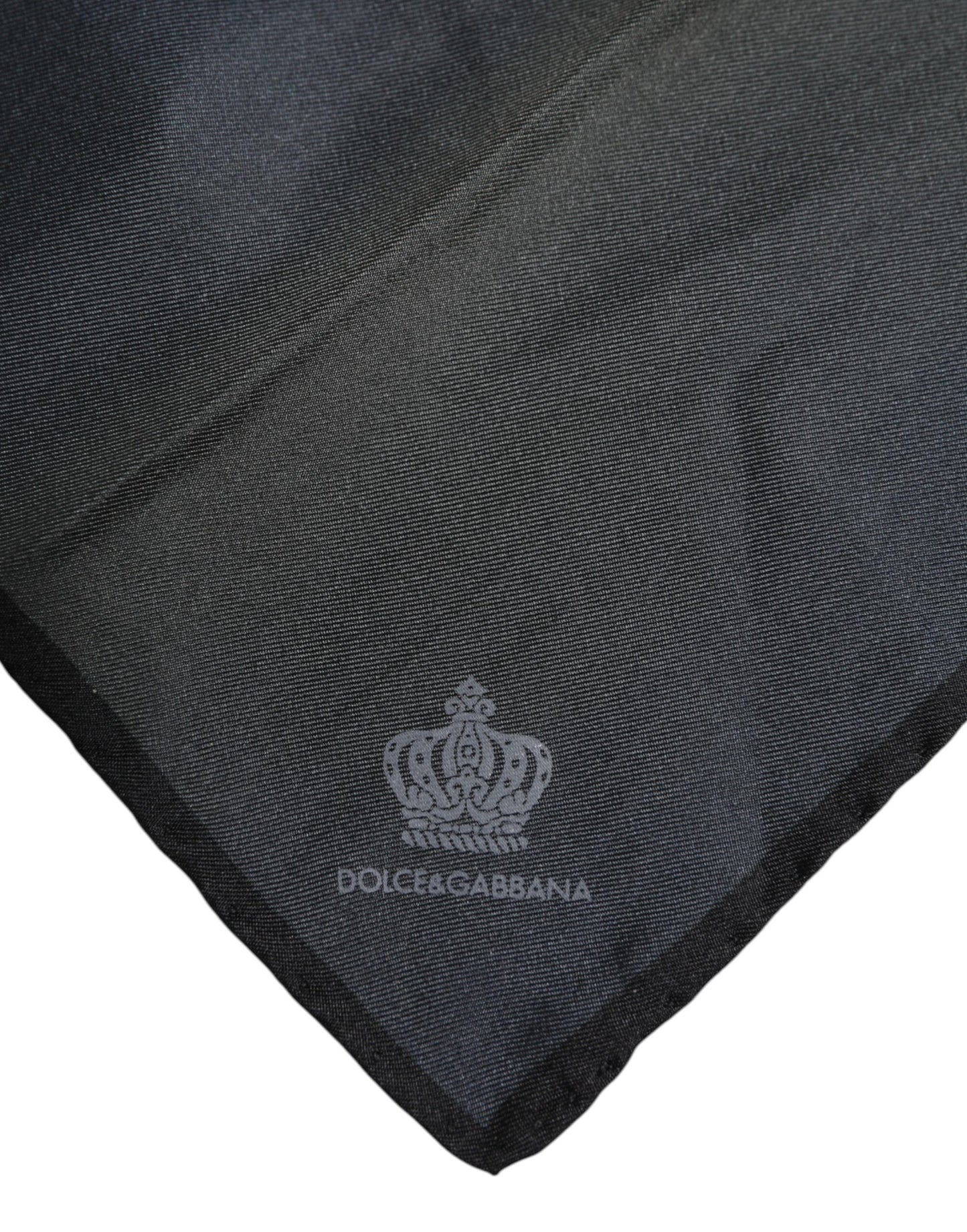 Dolce &amp; Gabbana Blauer quadratischer Foulard aus Seide mit DG-Krone für Herren