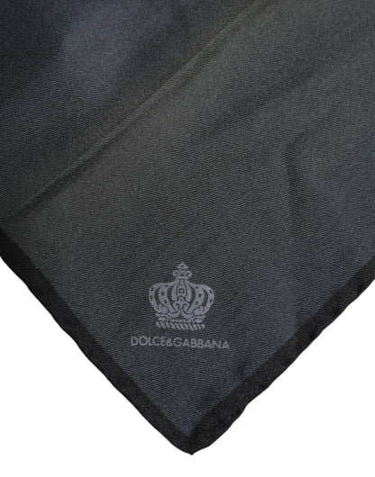 Dolce &amp; Gabbana Blauer quadratischer Foulard aus Seide mit DG-Krone für Herren