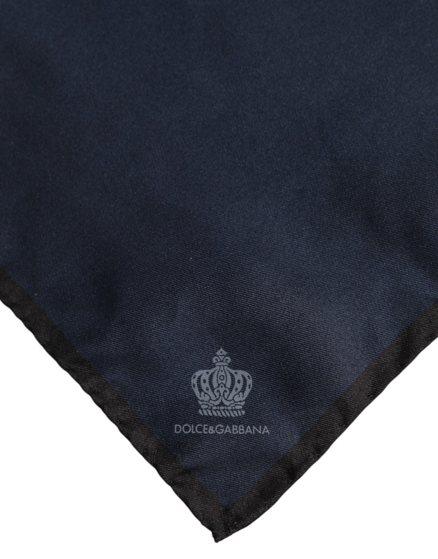 Dolce &amp; Gabbana Blauer quadratischer Foulard aus Seide mit DG-Krone für Herren