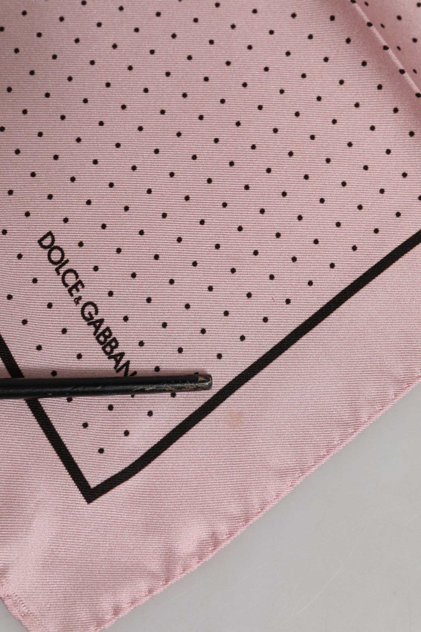 Dolce & Gabbana Beige Dotted Silk Square Men Foulard Scarf