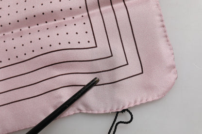 Dolce & Gabbana Beige Dotted Silk Square Men Foulard Scarf