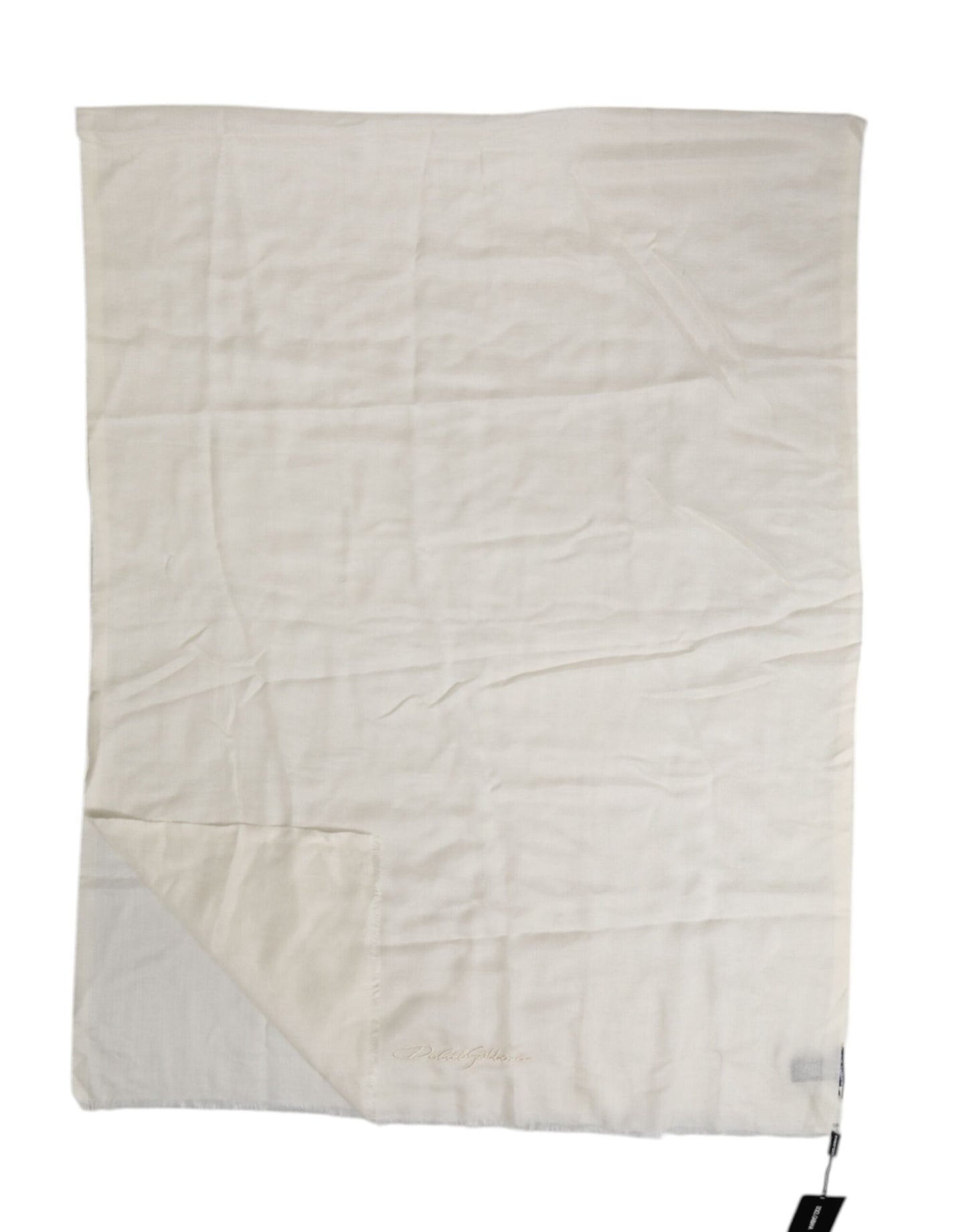 Dolce & Gabbana White Cashmere Neck Warmer Wrap Shawl Scarf