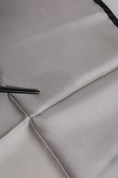 Dolce & Gabbana Gray DG Crown Silk Square Men Foulard Scarf