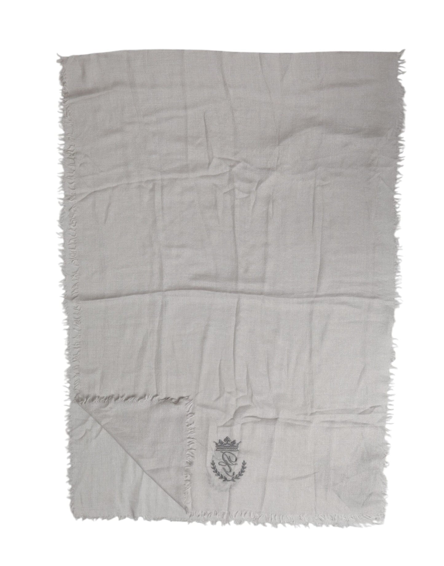 Dolce & Gabbana Gray DG Crown Neck Warmer Wrap Shawl Scarf