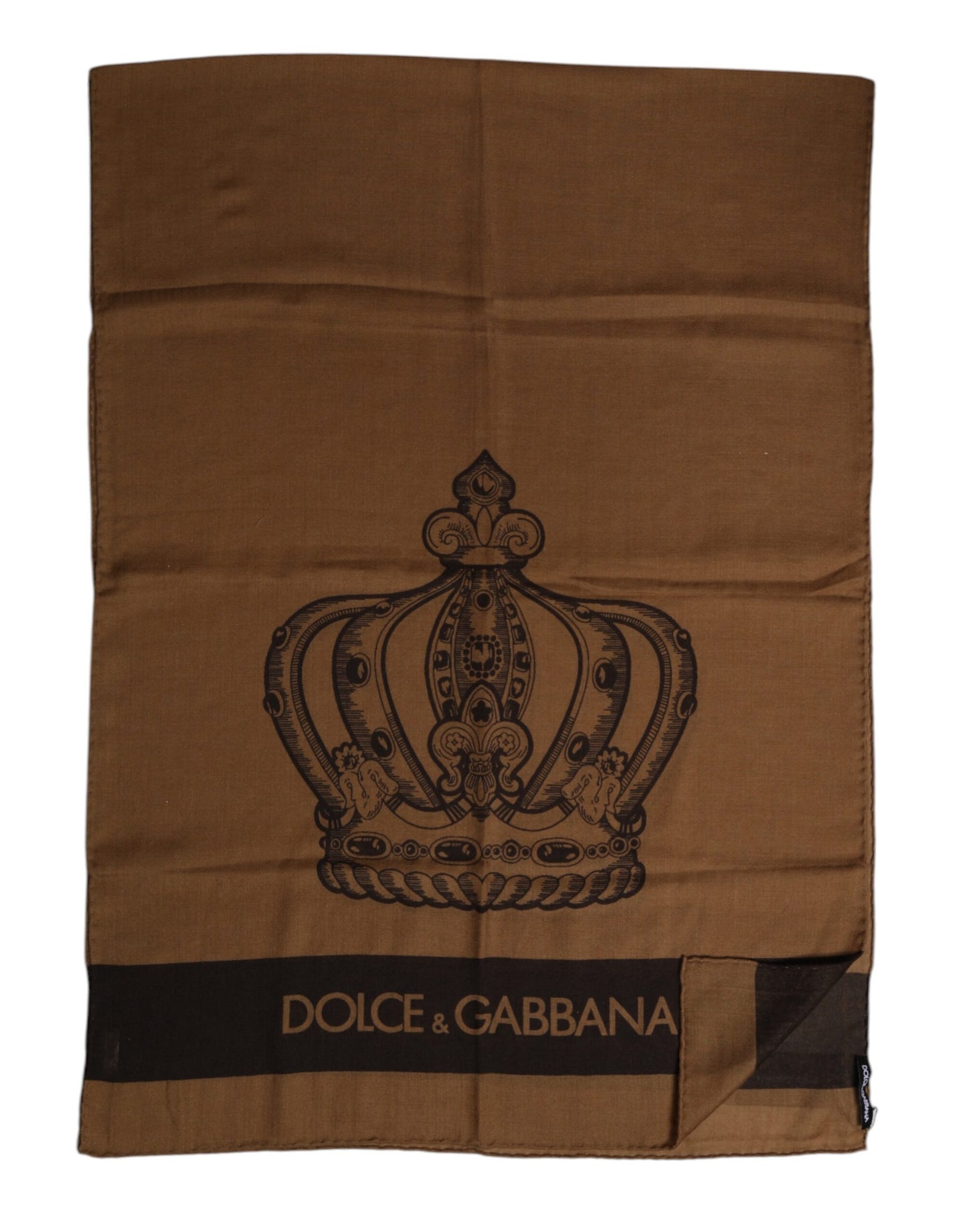 Dolce &amp; Gabbana Brauner DG Crown Halswärmer Herren Foulardschal