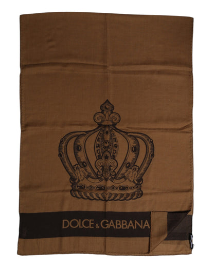 Dolce &amp; Gabbana Brauner DG Crown Halswärmer Herren Foulardschal