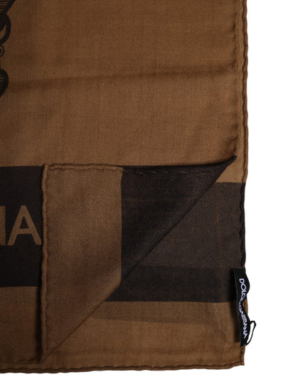 Dolce &amp; Gabbana Brauner DG Crown Halswärmer Herren Foulardschal