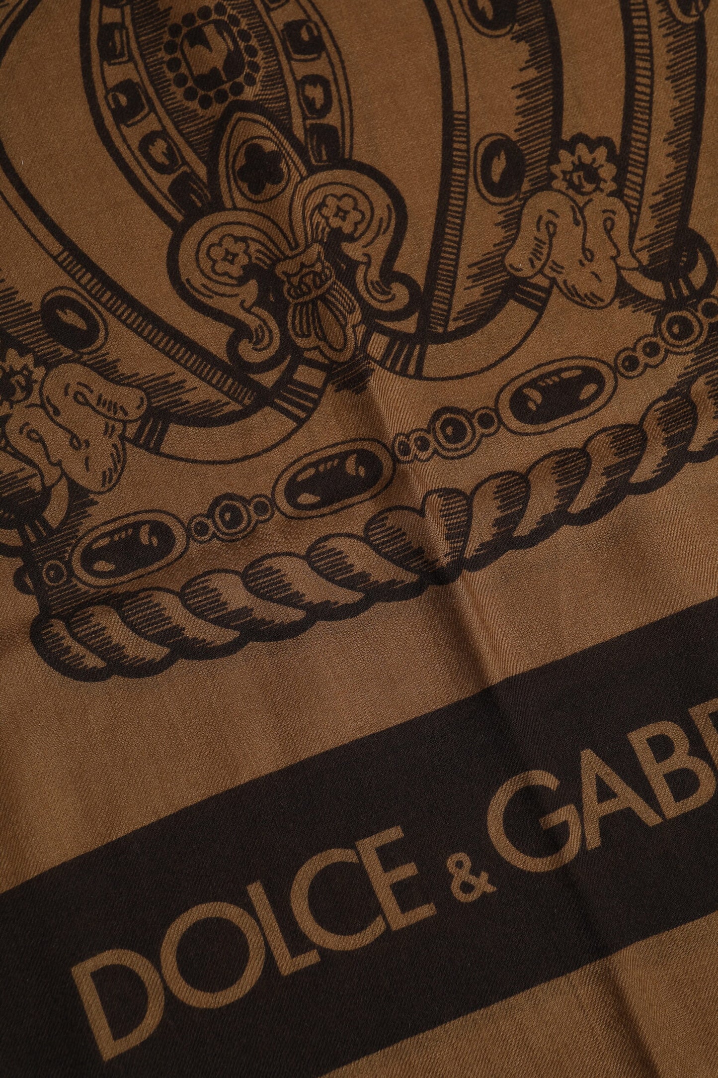 Dolce &amp; Gabbana Brauner DG Crown Halswärmer Herren Foulardschal