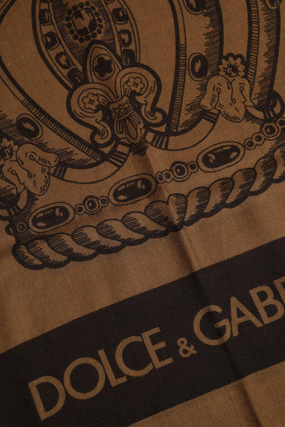 Dolce &amp; Gabbana Brauner DG Crown Halswärmer Herren Foulardschal