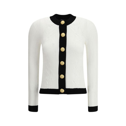 Balmain Strickjacke mit Kontrastbesatz