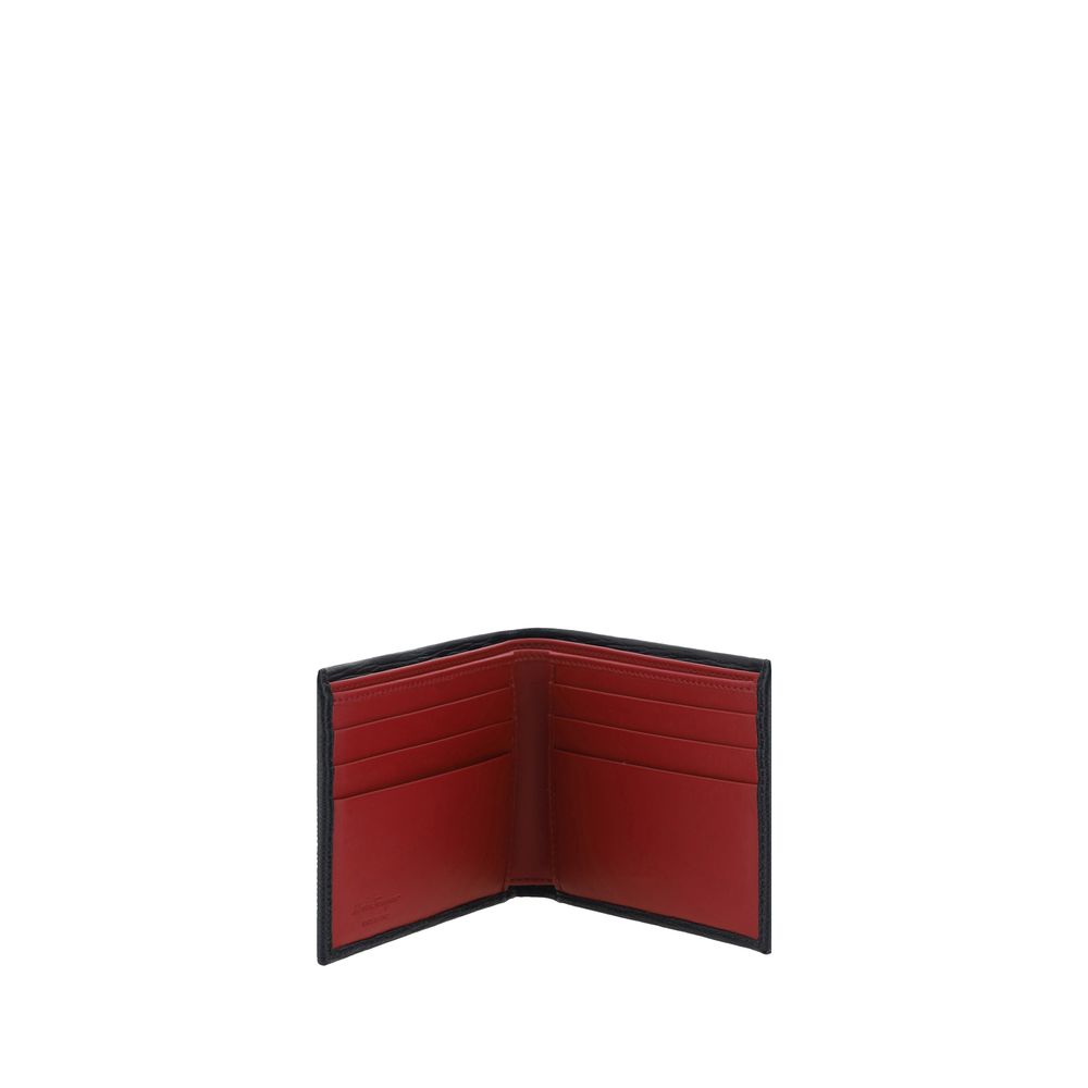 Ferragamo Geldbörse aus schwarzem Kalbsleder (Bos Taurus)