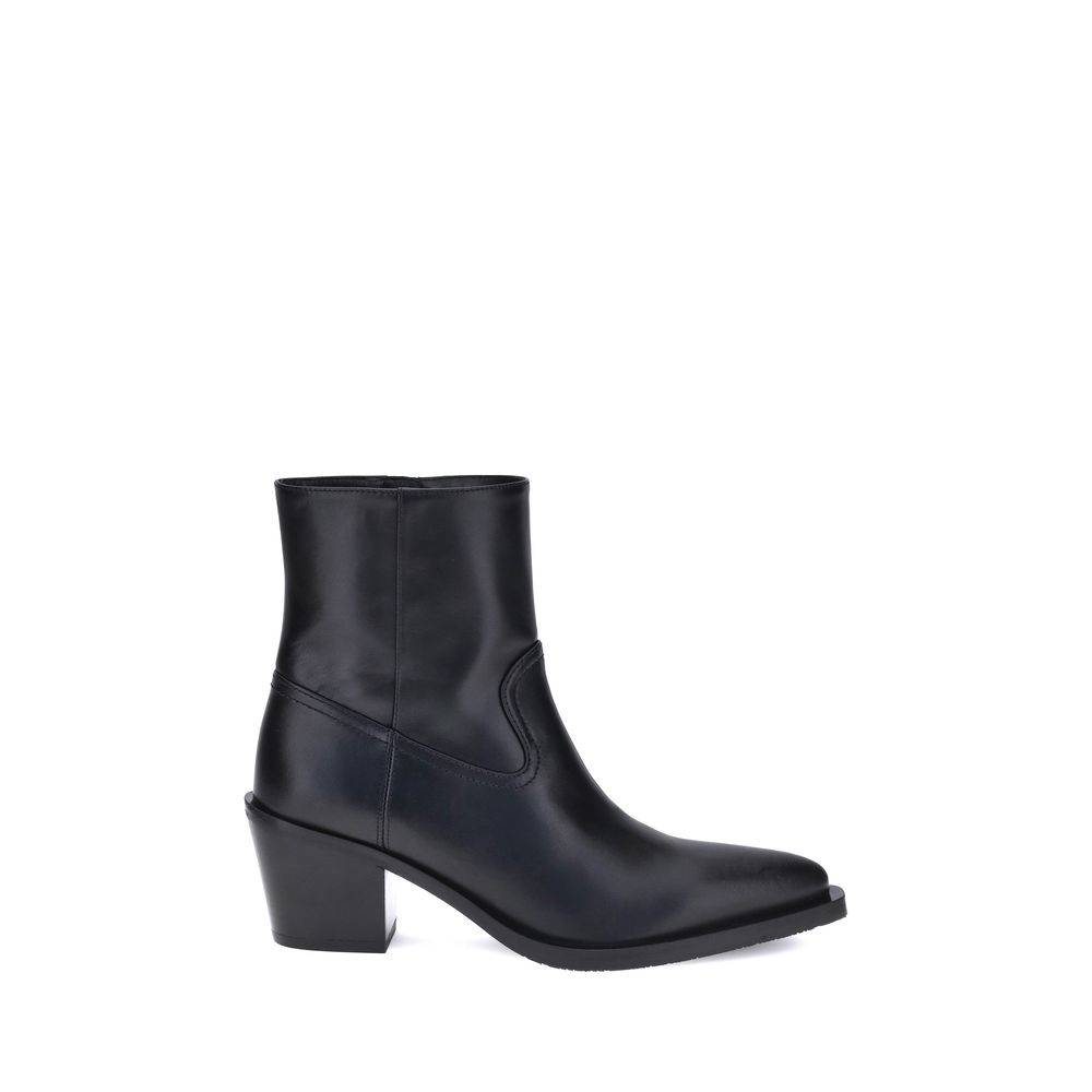 Stuart Weitzman Schwarze Kalbsleder Bos Taurus Stiefeletten