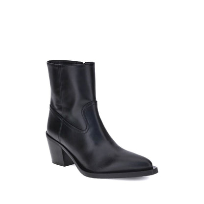 Stuart Weitzman Schwarze Kalbsleder Bos Taurus Stiefeletten