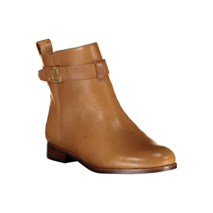 Ralph Lauren Damenstiefel aus braunem Leder