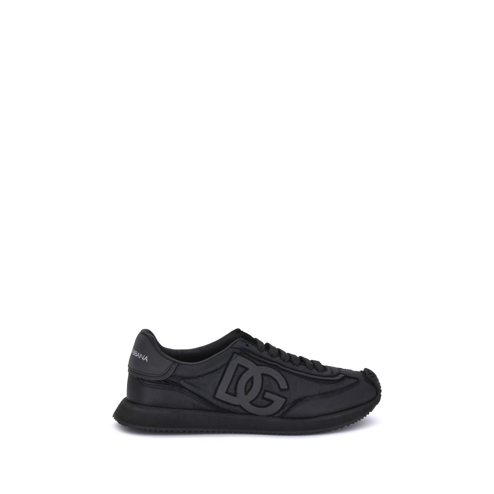 Dolce & Gabbana Black Fabric Low Top Sneakers