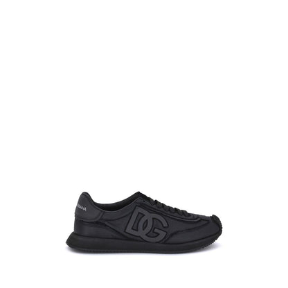 Dolce & Gabbana Black Fabric Low Top Sneakers