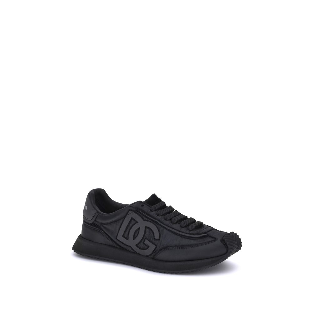 Dolce & Gabbana Black Fabric Low Top Sneakers
