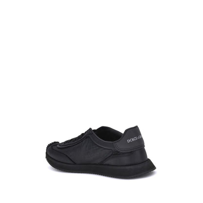 Dolce & Gabbana Black Fabric Low Top Sneakers