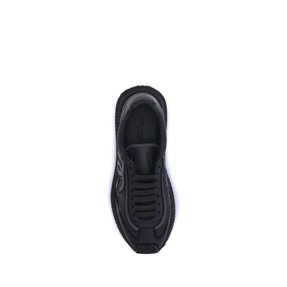 Dolce & Gabbana Black Fabric Low Top Sneakers
