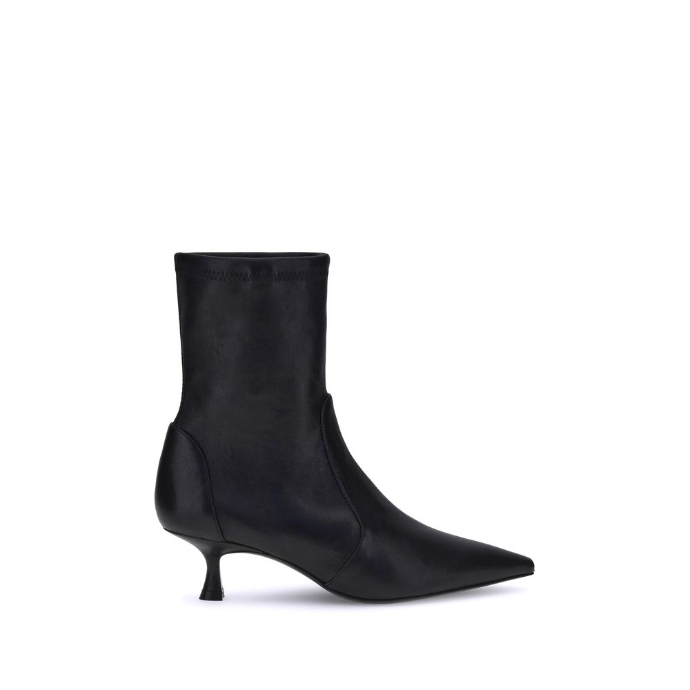 Stuart Weitzman Schwarze Kalbsleder Bos Taurus Stiefeletten