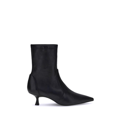 Stuart Weitzman Schwarze Kalbsleder Bos Taurus Stiefeletten