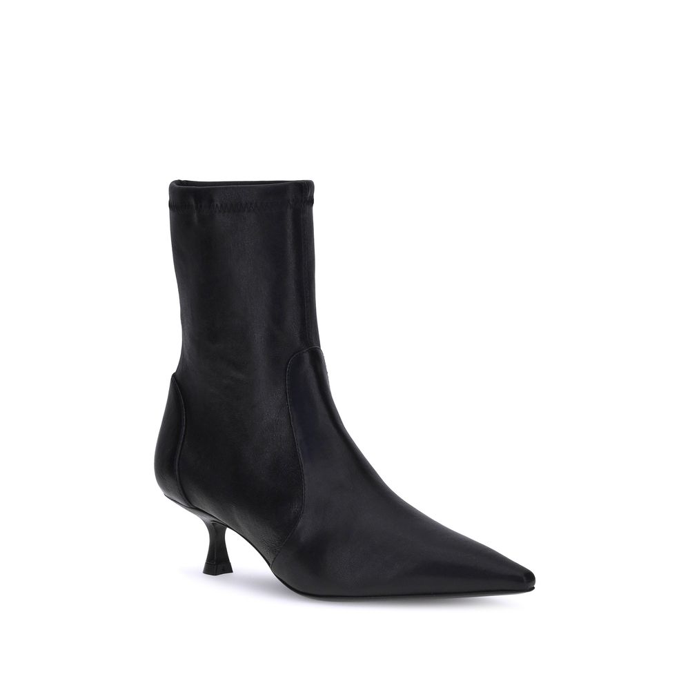Stuart Weitzman Schwarze Kalbsleder Bos Taurus Stiefeletten