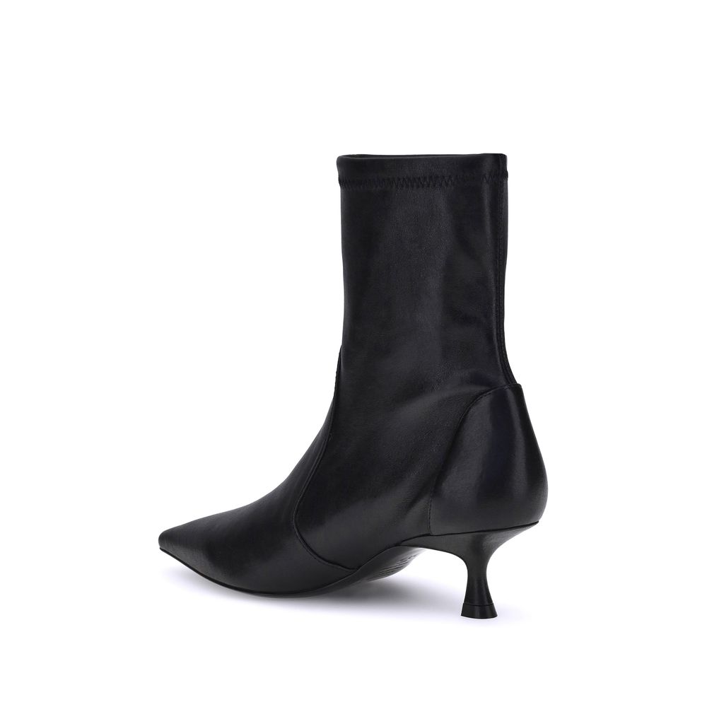 Stuart Weitzman Schwarze Kalbsleder Bos Taurus Stiefeletten