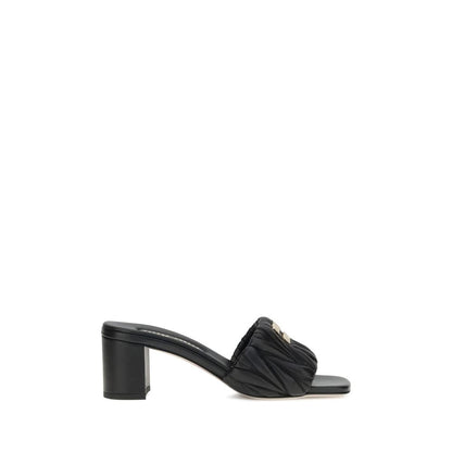 Miu Miu Schwarze Lammleder-Sandalen mit Stiletto-Absatz aus Widderleder
