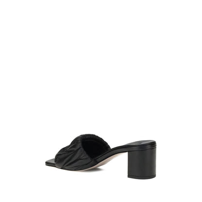 Miu Miu Schwarze Lammleder-Sandalen mit Stiletto-Absatz aus Widderleder
