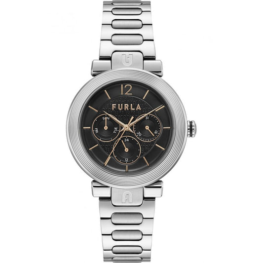 Furla Uhr mit grauem Edelstahlarmband