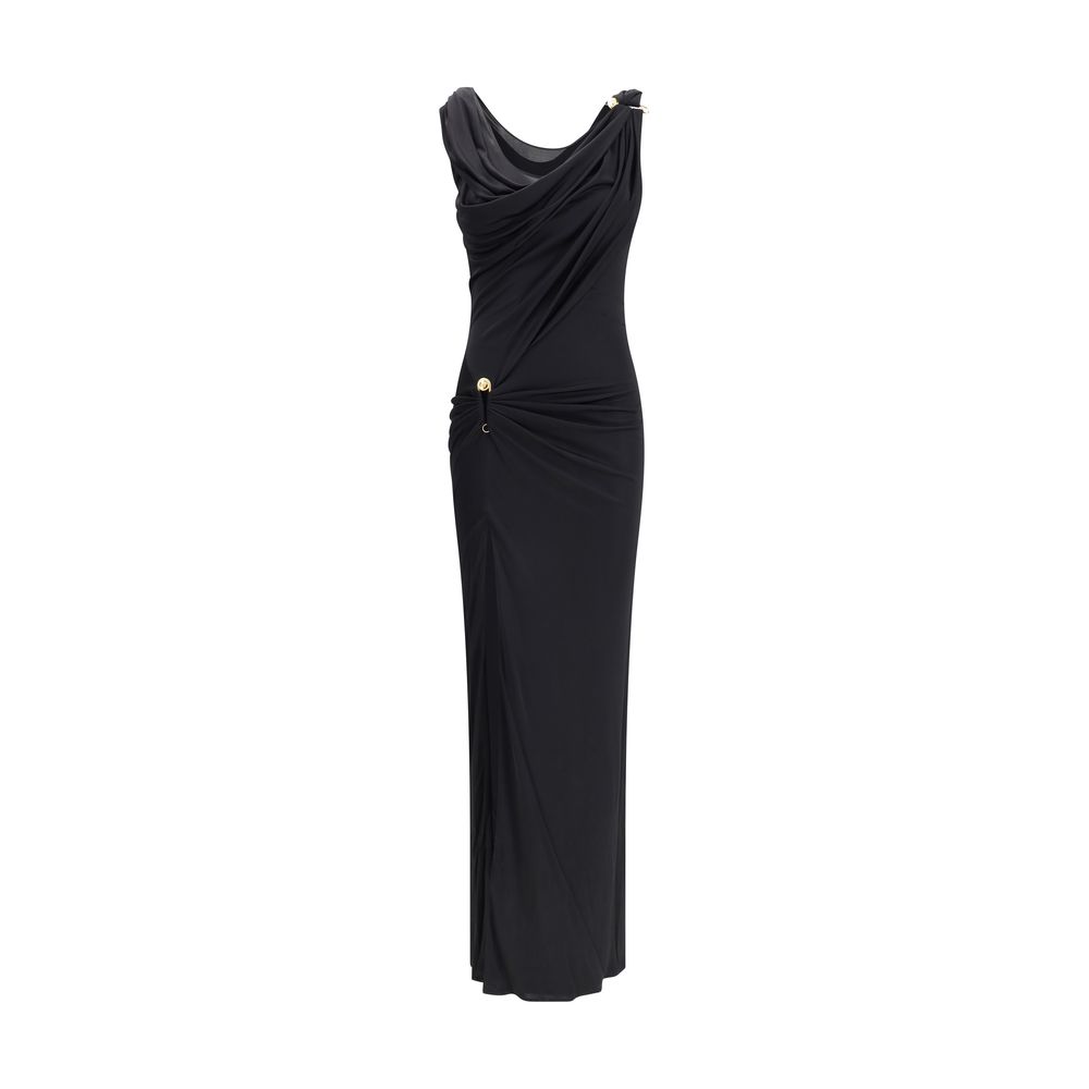Versace Schwarzes Viskose-Freizeitkleid